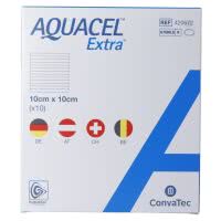 Aquacel Extra Hydrofiber Verband 10cmx10cm - 10 Stk.