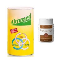 Set: Almased Vitalkost 500g mit Flohsamenkapseln 90 Stk.