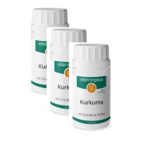 Set: Vitaminplus Kurkuma Grüntee Pfeffer - 3x90 Kaps.  25% Rabatt & portofrei